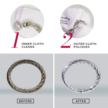 Silver Jewelry Polishing Cloth, Cleans and Polishes All Silver Jewelry