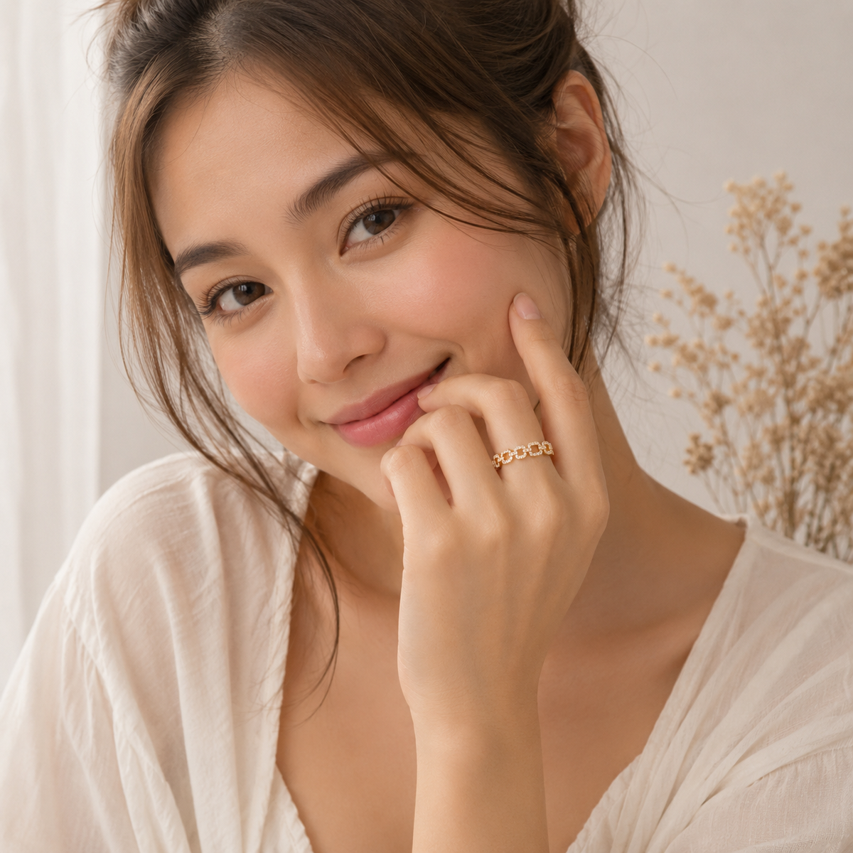 EverTwist™ Geometric Zircon Open Ring – Timeless Sparkle, Modern Love