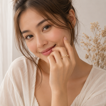 EverTwist™ Geometric Zircon Open Ring – Timeless Sparkle, Modern Love